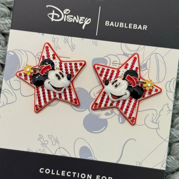 New BaubleBar Disney Minnie Mouse Star Stud Earrings - Picture 1 of 7